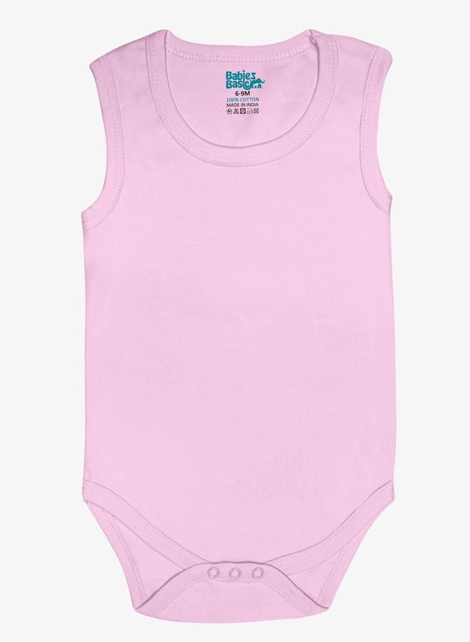 Babies Basic Pack of 3 - 100% Super Combed Cotton Sleeveless Bodysuit - Image 4